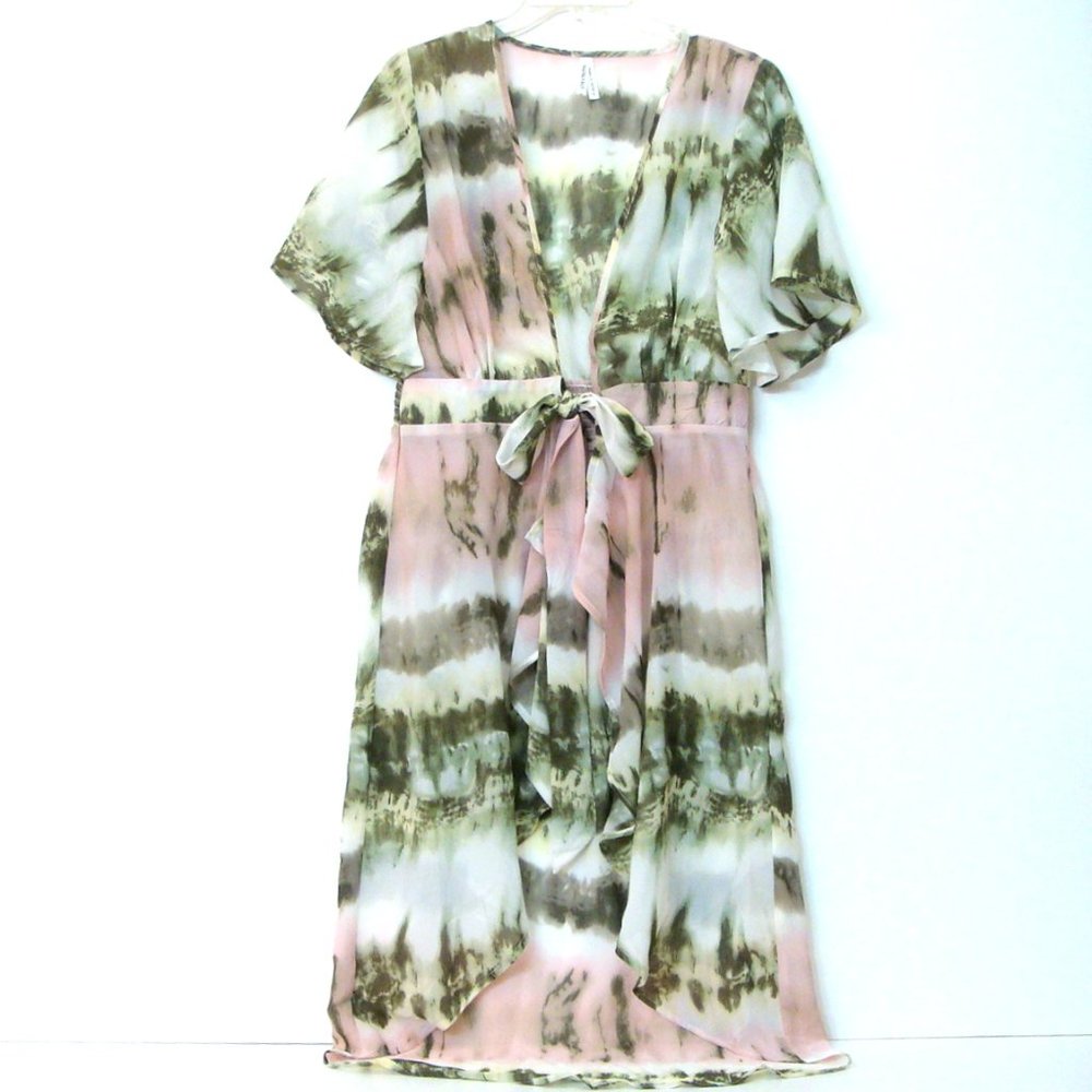 Live 4 Truth Sheer Tie Front Cover Up Kimono - Picture 3 of 3